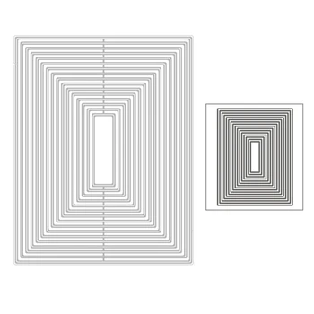 

2020 New Hot Rectangle Nesting Layered Mould Background Metal Cutting Dies and For Die Scrapbooking Foil Cut Crafts No Stamps