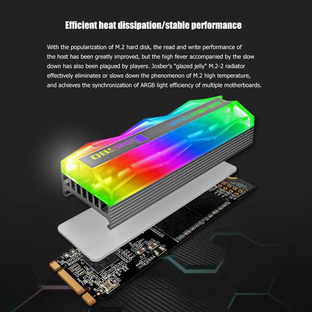 Jonsbo M.2 радиатор SSD 5V 3Pin твердотельного жесткого диска 2 великолепный освещения