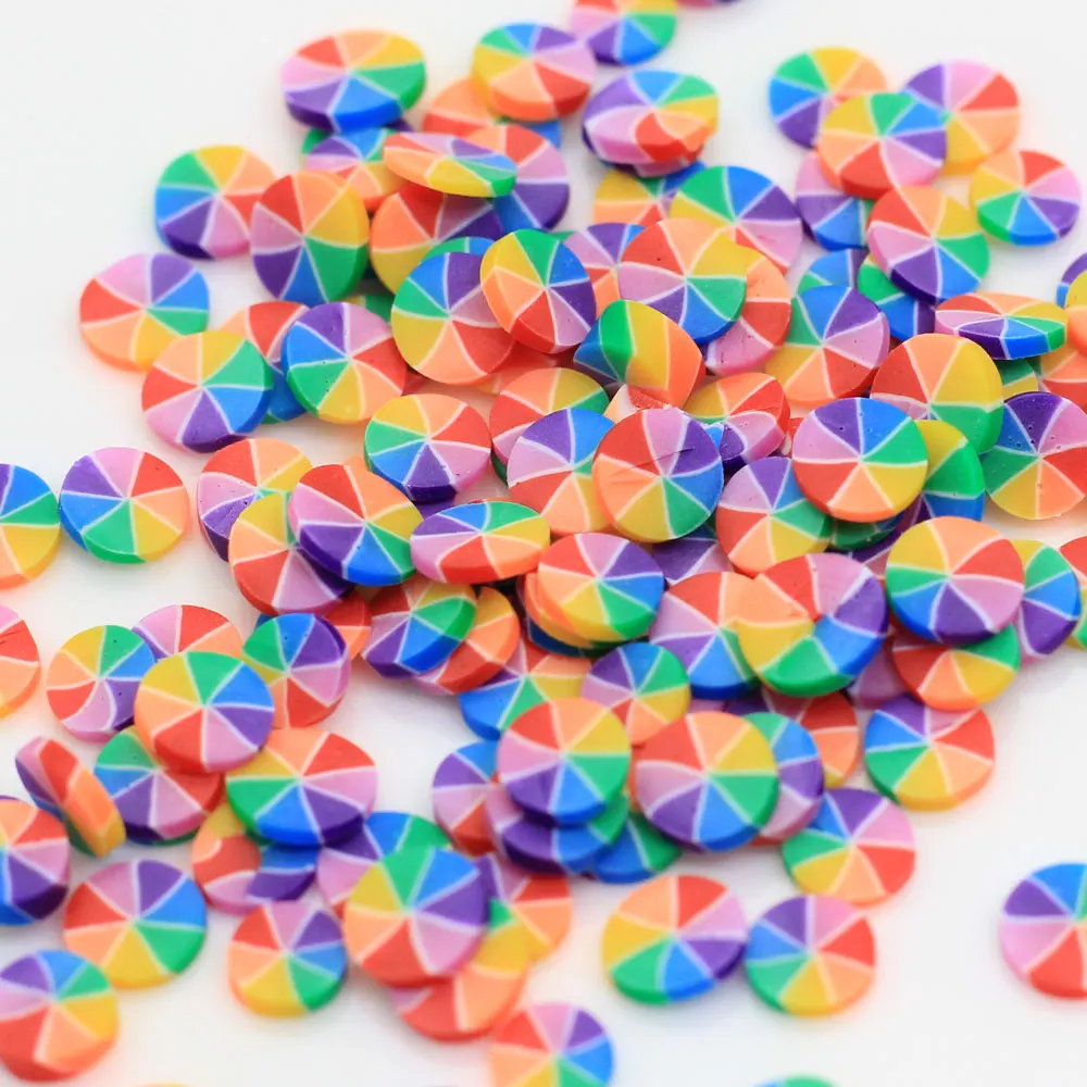 

20g 5mm Round Rainbow Color Polymer Clay Fake Candy Sprinkles Party Decoration Confetti Slime Fillers