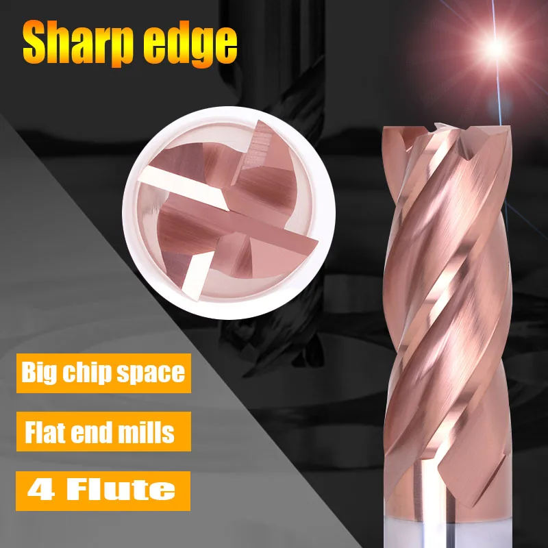 

CNC tools Shank 6mm 8mm 10mm 12mm 14mm 16mm 18mm 20mm hard alloy flat end mills HRC 55 carbide tungsten milling cutter for metal