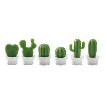 

6 creative cute green plant cactus fridge magnets magnetic suction message stickers fixed buckle magnet decoration