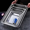 Durable 304 Stainless Steel Food Storage Tray Rectangle Pan Buffet Plates Cake Bread Bakeware Kitchen Organizer Dish 3