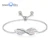 jewelora Bracciale personalizzato Infinity 1-6 Names Heart Simula Birthstones Bracciale 5A Cubic Zirconia per donna, ragazza, bracciale in argento sterling, gioielli per coppia per sempre insieme
