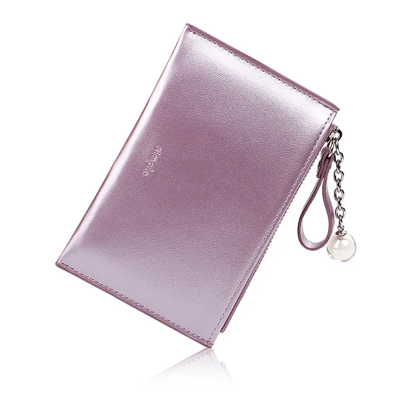 Для женщин Короткие Кошельки Мини деньги раза портмоне держатель Porte feuille femme - Цвет: Фиолетовый