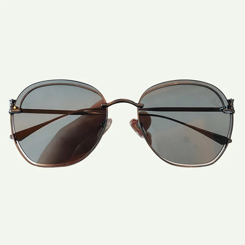 No.6 sunglasses Круглые солнцезащитные очки зеркало Женская винтажная, брендовая, дизайнерская Для женщин Для мужчин металлические солнцезащитные очки оправа gafas de sol hombre - Цвет линз: No.6 sunglasses