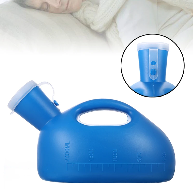 2000 мл синий Портативный мужской писк бутылка пластиковая Мобильная писсуар