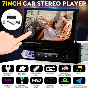 

HD 1 din 7" Car Radio Stereo MP5 Player Autoradio Audio Touch Screen GPS FM WiFi bluetooth Rear View Camera NA/ AU/ EU/ SA Map