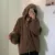 Женские осень-зима поворот на молнии с капюшоном, свитер, пальто, вязаное Кардиган куртка больших размеров с длинным рукавом, верхняя одежда