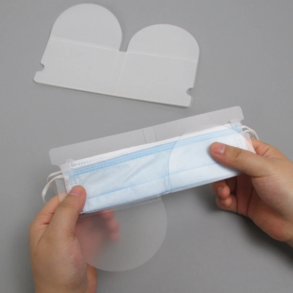 

1pc Portable Dustproof Mask Folder Clear Storage Bag Pollution Free Organizer Foldable Waterproof Storage Clip