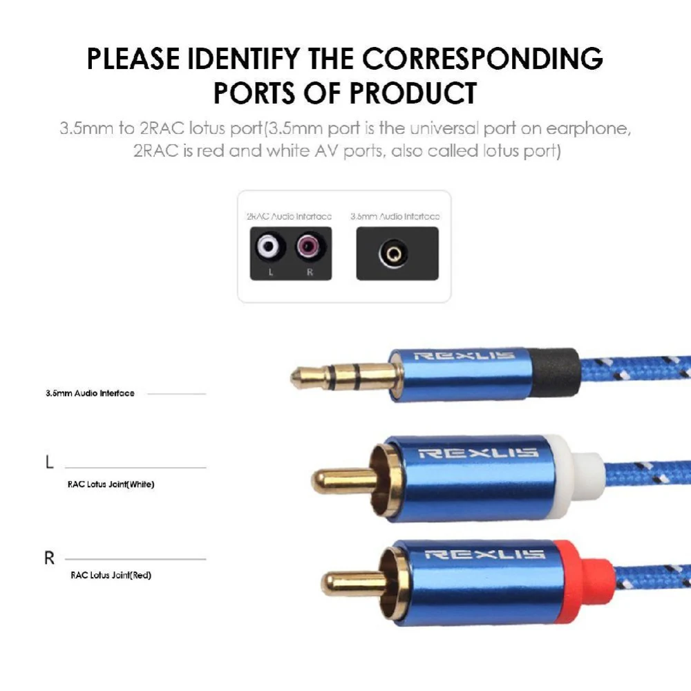 

3.5mm to 2rca audio cable speaker cable 3.5 to 2RCA double lotus line AV line one minute and two audio cable AUX Cable