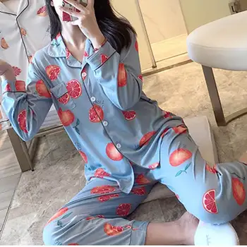 

Two-Pieces Pockets Cotton Sleep Suit ZANZEA Women Floral Striped Blouse Ankle Button Pants Pajama Sets Long Sleeve Sleepwear2XL