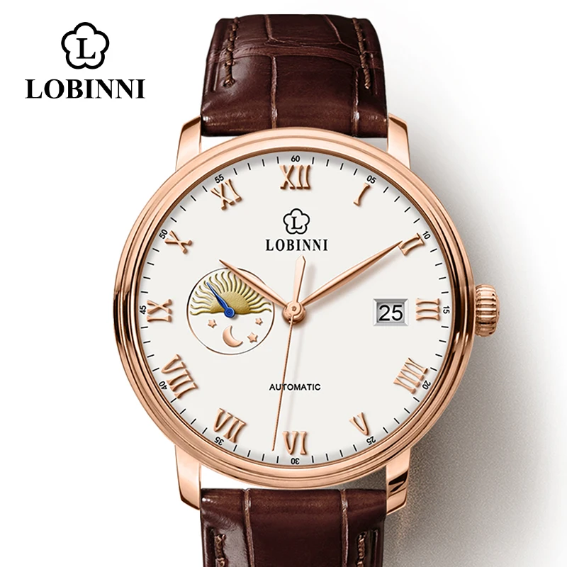 

Top Seagull Automatic Mechanical MOVT Switzerland Luxury Brand LOBINNI Watch Men Sapphire Waterproof Men's Clock Gift
