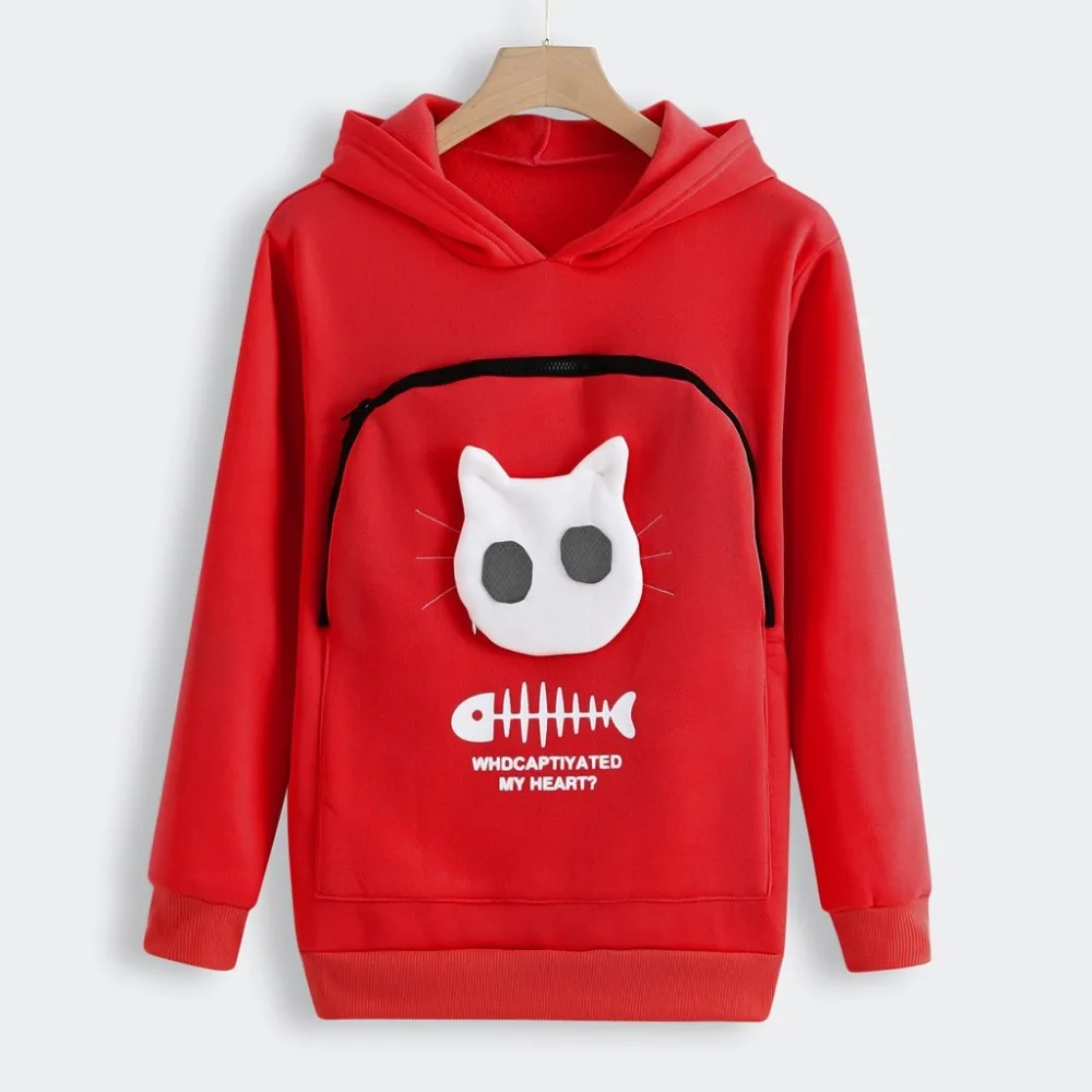 Женская толстовка для любителей кошек, толстовка с капюшоном, кенгуру, собачья лапа, Прямая поставка, пуловеры, дышащая толстовка