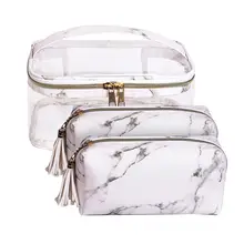 3 шт. мраморная ПВХ прозрачная сумка для хранения ПВХ сумка для хранения большая емкость водонепроницаемая сумка белое ведро плюс два белых