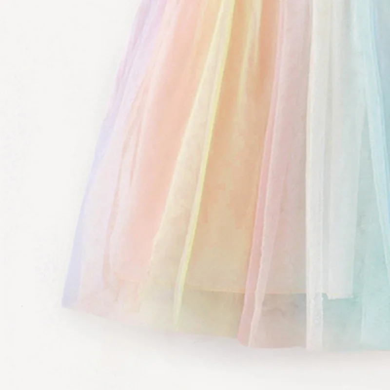 Little maven Baby Girls Unicorn Dress Pretty Princess Dress Children Casual Clothes Cotton Mesh Vestidos for Kids 2-7 year