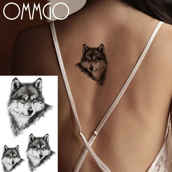 

Black Wolf Dog Coyote Temporary Tattoo Sticker For Women Girls Art Arm Leg Back Chest 3D Tattoos Waterproof Tattoo Paste