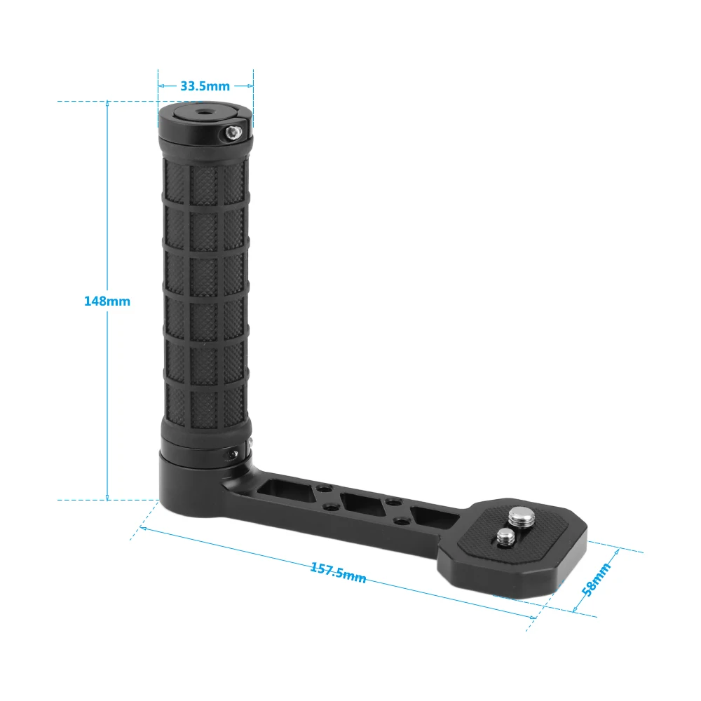 Rubber L-Type Side Handgrip With 1/4"-20 Mounting Points For DJI Ronin-S / SC /