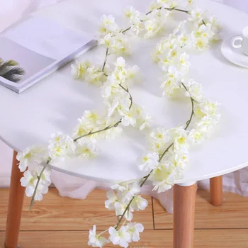 

2pcs Gift Door Garland Home Decor Artificial Cherry Blossom Silk Flower Party Porch Wall Hanging Garden Balcony Floral DIY