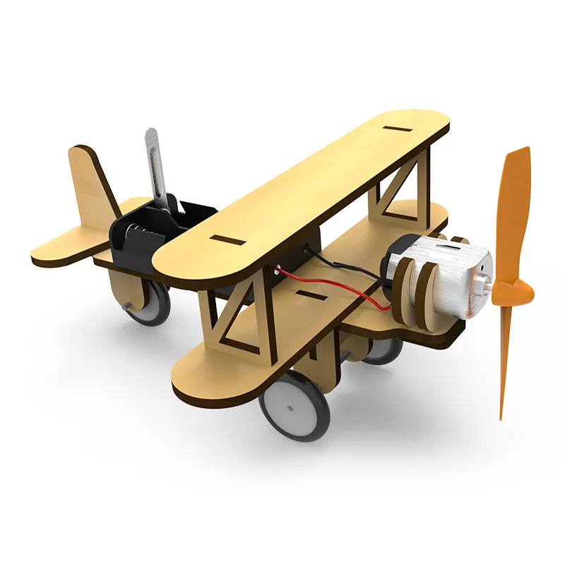 

Bi-wing Taxi Machine Steam Children Science Experimental Equipment Set Diy Electric Aerodynamics