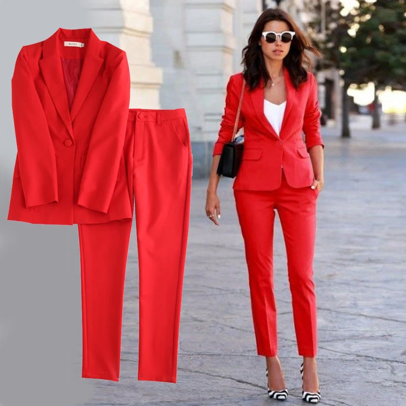 

Suit women 2020 spring and autumn new suit jacket Slim was thin and stylish two-piece suit professional casual women's clothing