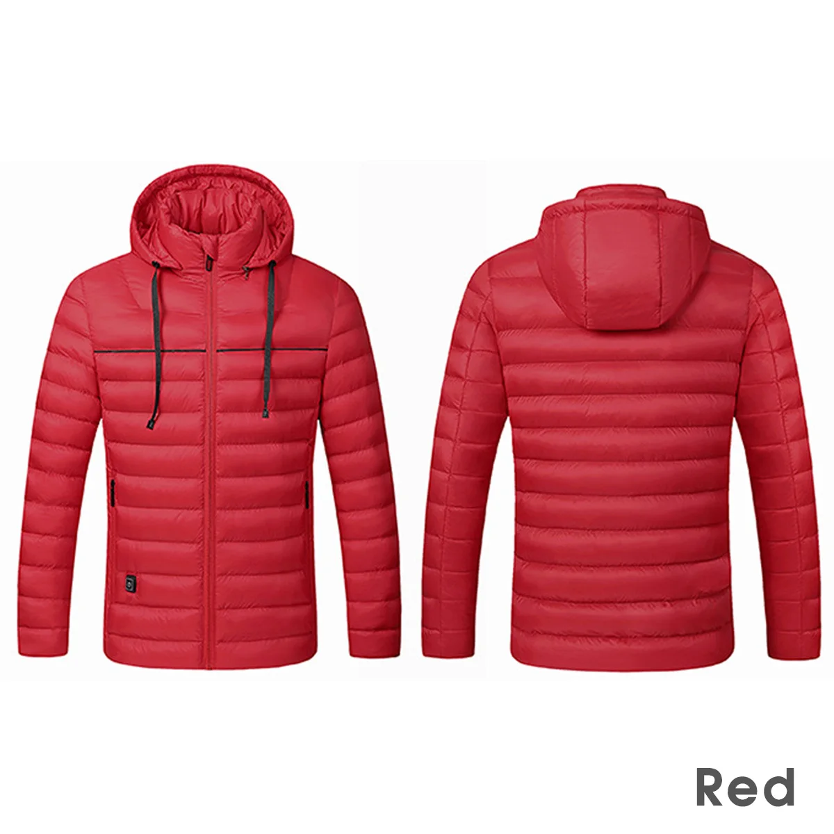 Hiking Heating Jacket Men Women Hooded Down Jacket USB Carbon Fiber Heating Pad Long Sleeves Coat Winter Thermal Clothing - Цвет: Красный