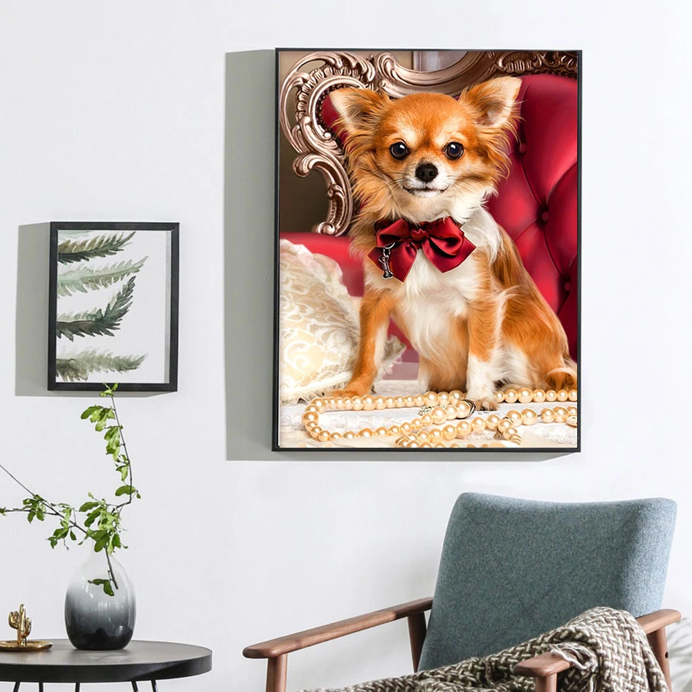 Huacan Бриллиантовая мозаичная фигурка животного собака 5d алмазная картина Полная площадь картина горный хрусталь вышивка вышивки крестом Прямая поставка