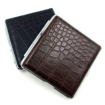 

High Quality Ultra-thin Men Individuality Creative Cigarette Case Automatic Leather Decorative Pattern Cigarette Box