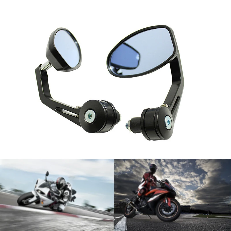 

Motorcycle 7/8" Handle Bar End Rearview Mirrors Left&Right Oval Custom Classic Side ATV Quad Mirrors Chopper Bobber Cafe Racer