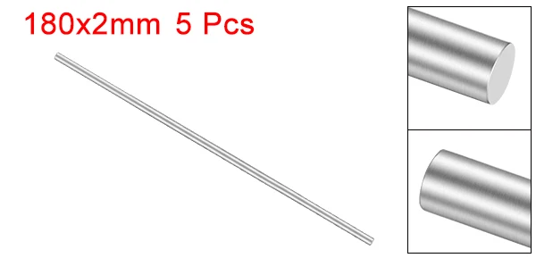 Uxcell 5 шт. вал круглый стержень из нержавеющей стали 50x2. 5-250x2mm для DIY игрушки RC модель автомобиля часть легко использовать для модели DIY