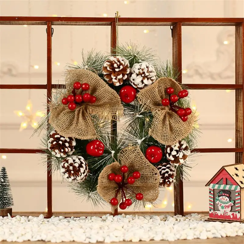 Рождественский венок украшения для рождественской вечеринки свадебные украшения из венков натуральный сушеный венок DIY Ротанговые венки на дверь - Цвет: A-Small