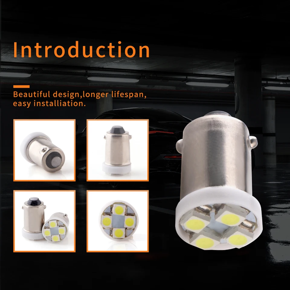 24V DC T11 233 BA9S T4W Car Truck LED Interior Dome Map Side Marker White Bulb - Foto 7