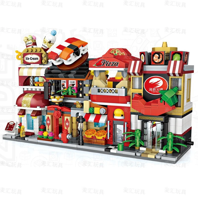

Hot Mini City Street blocks see nut toy store game room candy stores Christmas toy brick building models for children