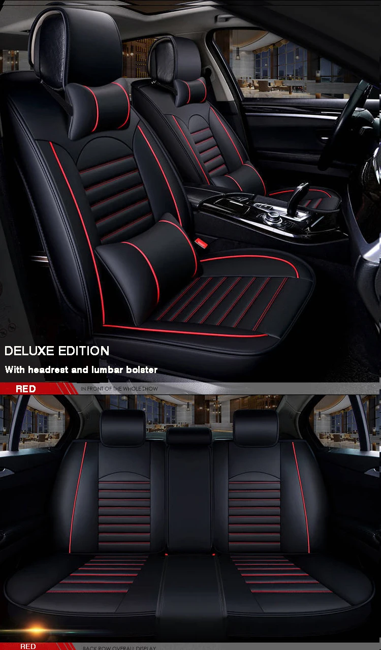 Black red Новая кожаная Всесезонная подушка для Nissan Qashqai Note, Juke tiida x-trail - Название цвета: Black red