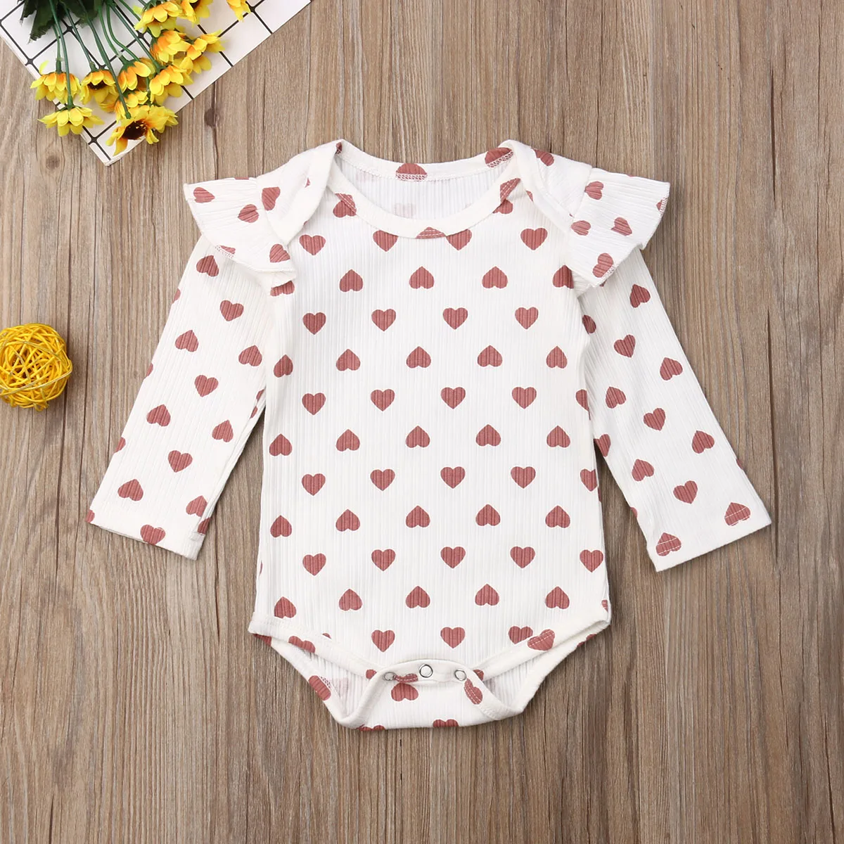 Комбинезоны для новорожденных девочек одежда с оборками на рукавах комбинезон