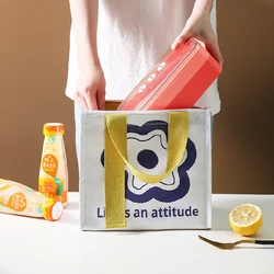 Portable Lunch Bag Office Worker Insulation Fresh Fruit Cold Drink Picnic Bento Storage Pockets Organizer School Work Supplies