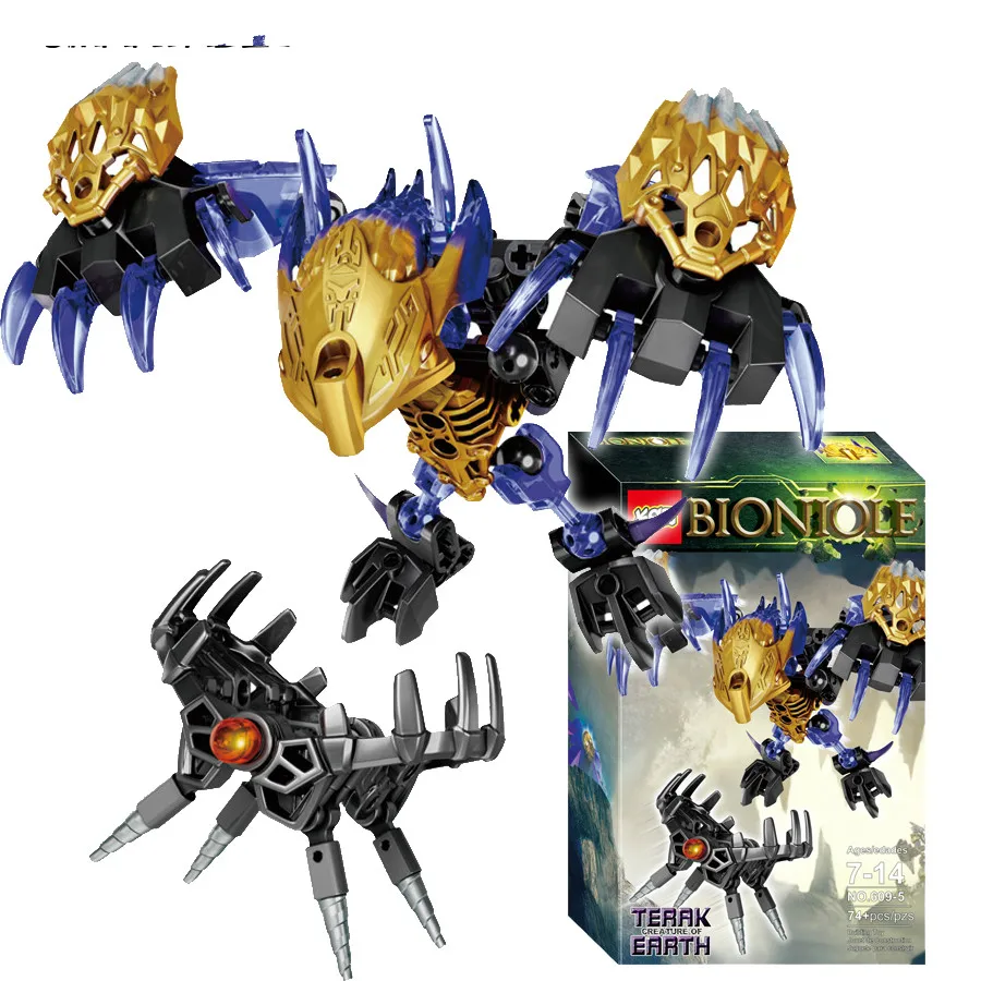 BIONICLE 6 шт./партия джунгли камень вода земля лед огонь фигура строительный блок игрушки для мальчика совместимы все бренды BIONICLE
