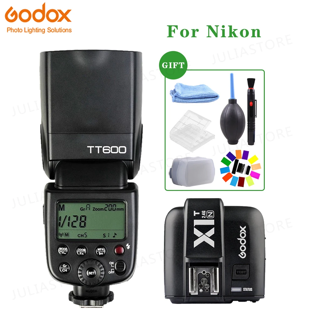 Вспышка для камеры Godox TT600 2 4G HSS Speedlite + X1T N передатчик Nikon DSLR|godox tt600|flash speedlitecamera flash |