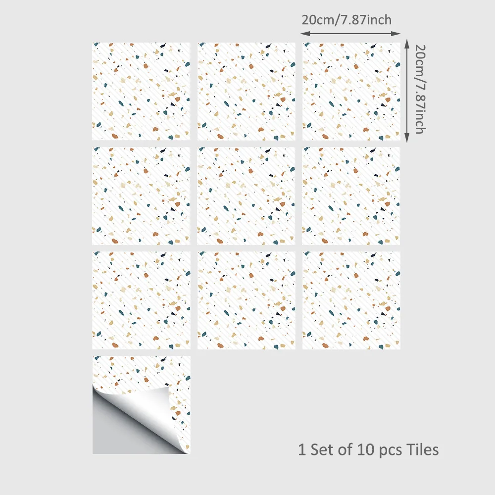 DB177 Environmental Protection PVC Refurbished Floor Sticking Waterproof American Rural Self-adhesive Geometric Terrazzo Thickening - Цвет: DB177