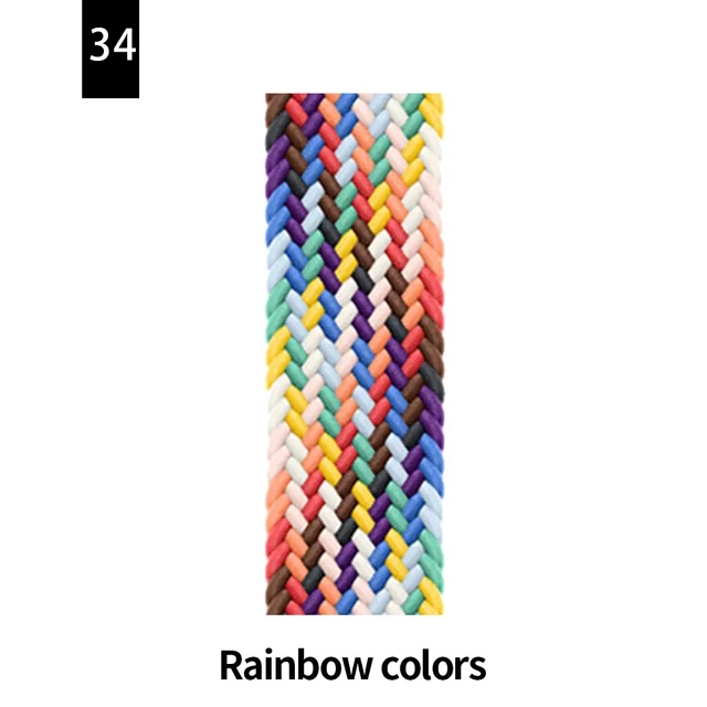 Braided Solo Loop For Apple Watch Band Se 76543 40mm 44mm Elastic Bracelet Strap on Smart Series 38mm 42mm 41mm 45mm Accessories 34 White rainbow
