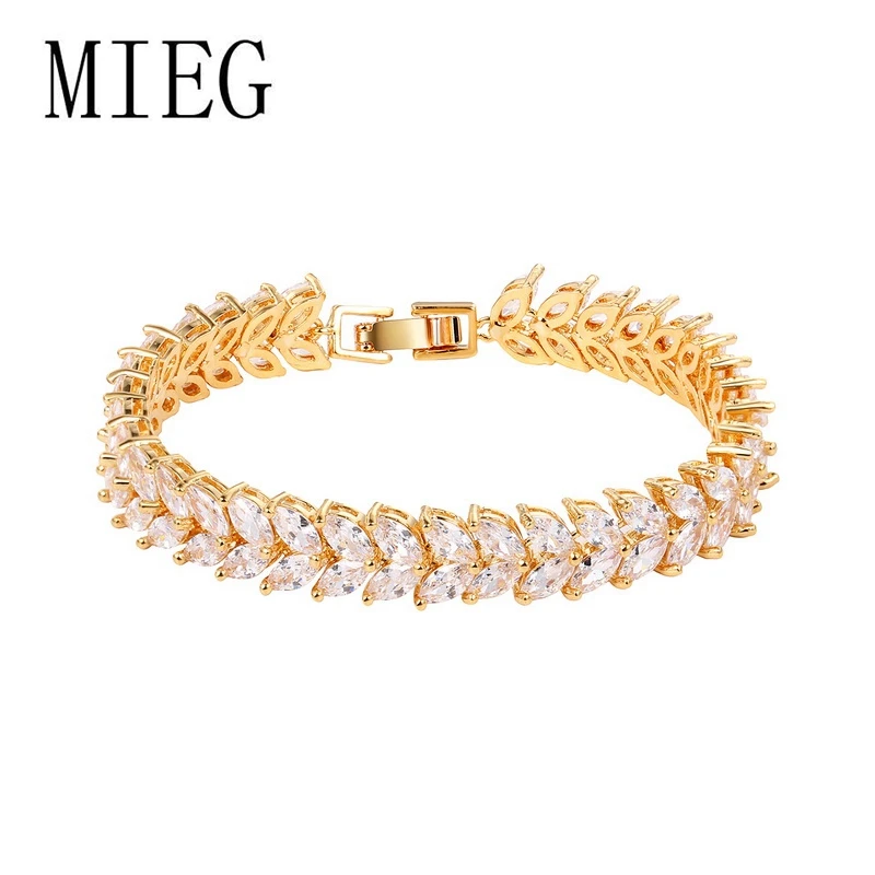 

MIEG Assorted Colors Marquise Cut Cubic Zirconia CZ Crystal Tennis Bracelets for Wedding Bride or Bridesmaids Jewelry
