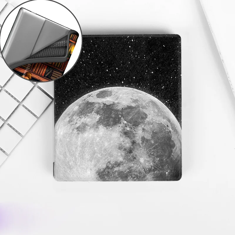 Мягкий чехол для " Kindle Oasis / Release 9th и 10th Gen eReader Kindle Oasis 2/3 Auto Sleep/Wake магнитный мягкий чехол - Цвет: moon surface