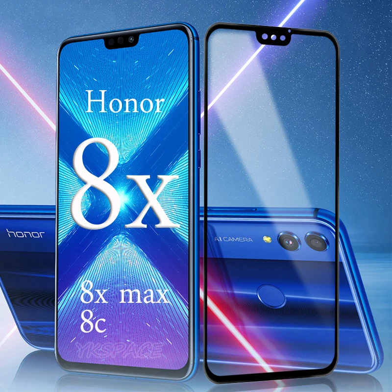 Черный белый золотой синий 9H HD закаленное стекло для Huawei honor 8X Max 8 Защитная пленка