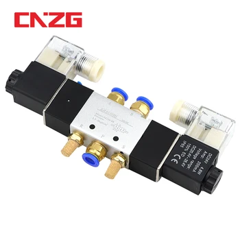 

Solenoid Valve 220V Pneumatic 4V220-08 Air 5 way 2 Position 1/4" Coil Aluminum Alloy Internal DC 12V electric DC 24V AC 110V