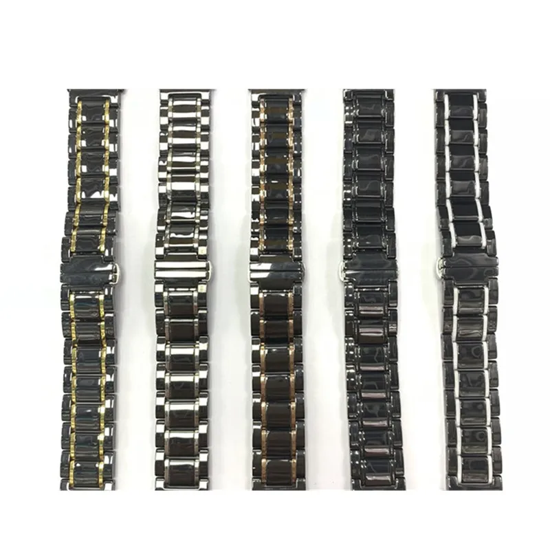 

New Ceramic Watchband for Apple Watch 5 4 3 2 1 Boutique Stainless steel Bracelet for iwatch 44 40mm Watch accessories 38 42mm