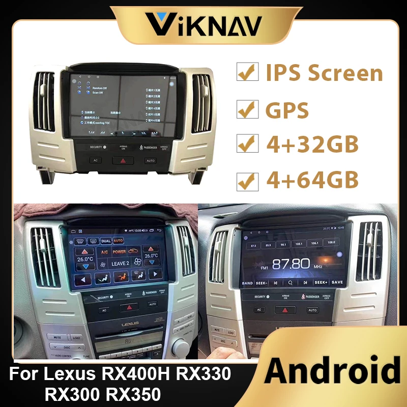 Автомагнитола 2 Din Android 8 4 дюйма DVD мультимедийный плеер для Lexus RX400H RX330 RX300 RX350