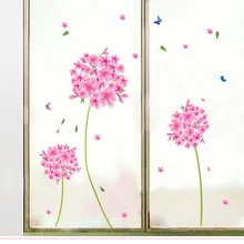 Настенные наклейки оптом розовые цветочные наклейки спальня гостиная телевизор задний фон на стену съемные декоративные наклейки A