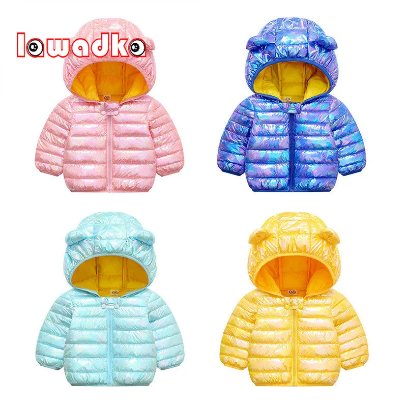 Lawadka Baby Girl Clothes Shiny Coats Fashion Hooded Children's Jackets Cotton Baby Snowsuit Overalls Infant Boy Costume