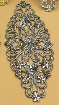 Black Gun Plated BoYuTe(20 шт./лот) металлическая медная ковка 35*80 мм филигранный цветок находки Сделай своими руками Закладка ювелирные материалы - Цвет: Black Gun Plated