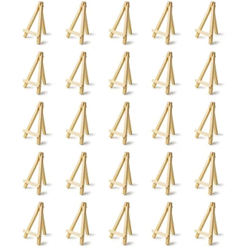 

25 Pieces of Mini 5 Inch Wooden Easel. Business Cards, Display Photos, Small Canvases, Classroom DIY Arts and Crafts
