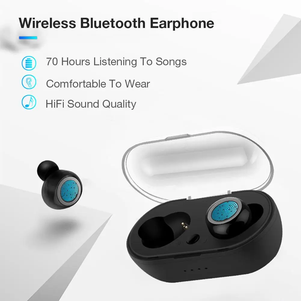 Беспроводные наушники TWS Bluetooth 5,0 с сенсорным управлением Hi-Fi стерео Бас звук мини-наушники-вкладыши спортивные наушники с зарядным чехлом